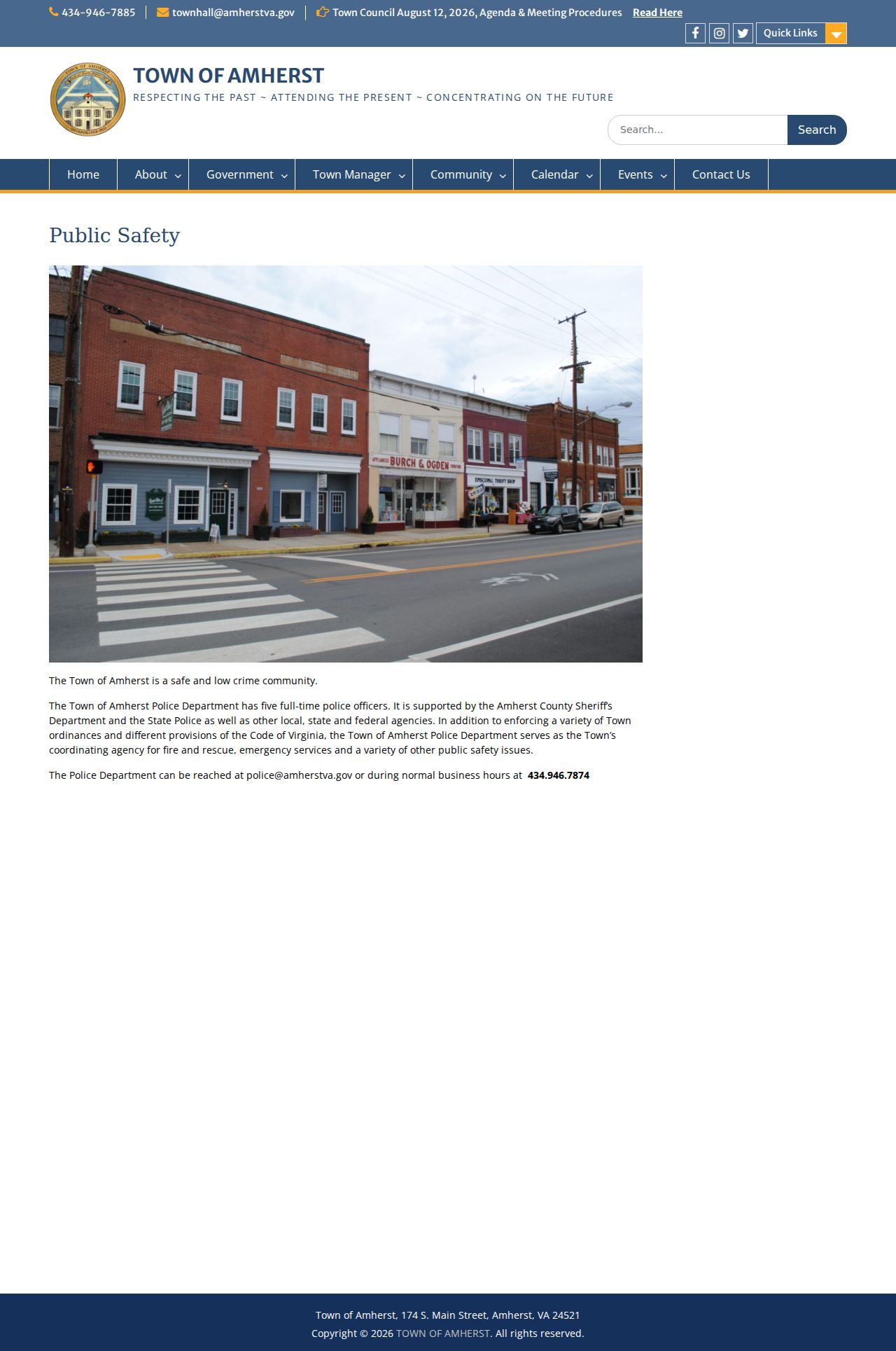 Town police channel for Amherst County arrest records