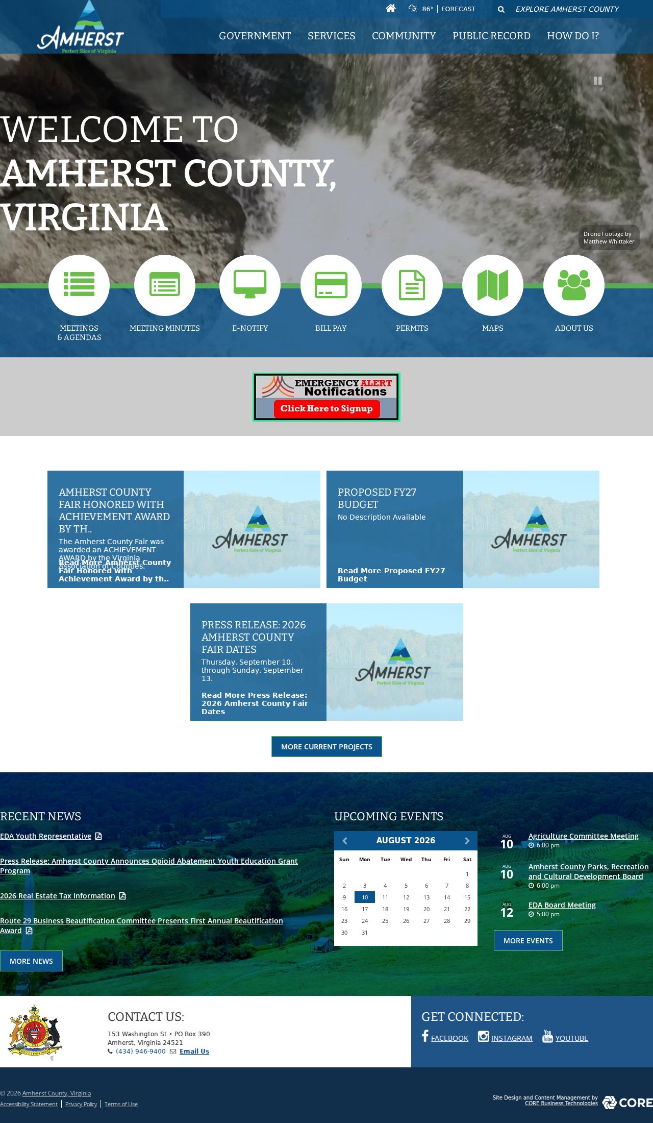 Amherst County criminal records government access page
